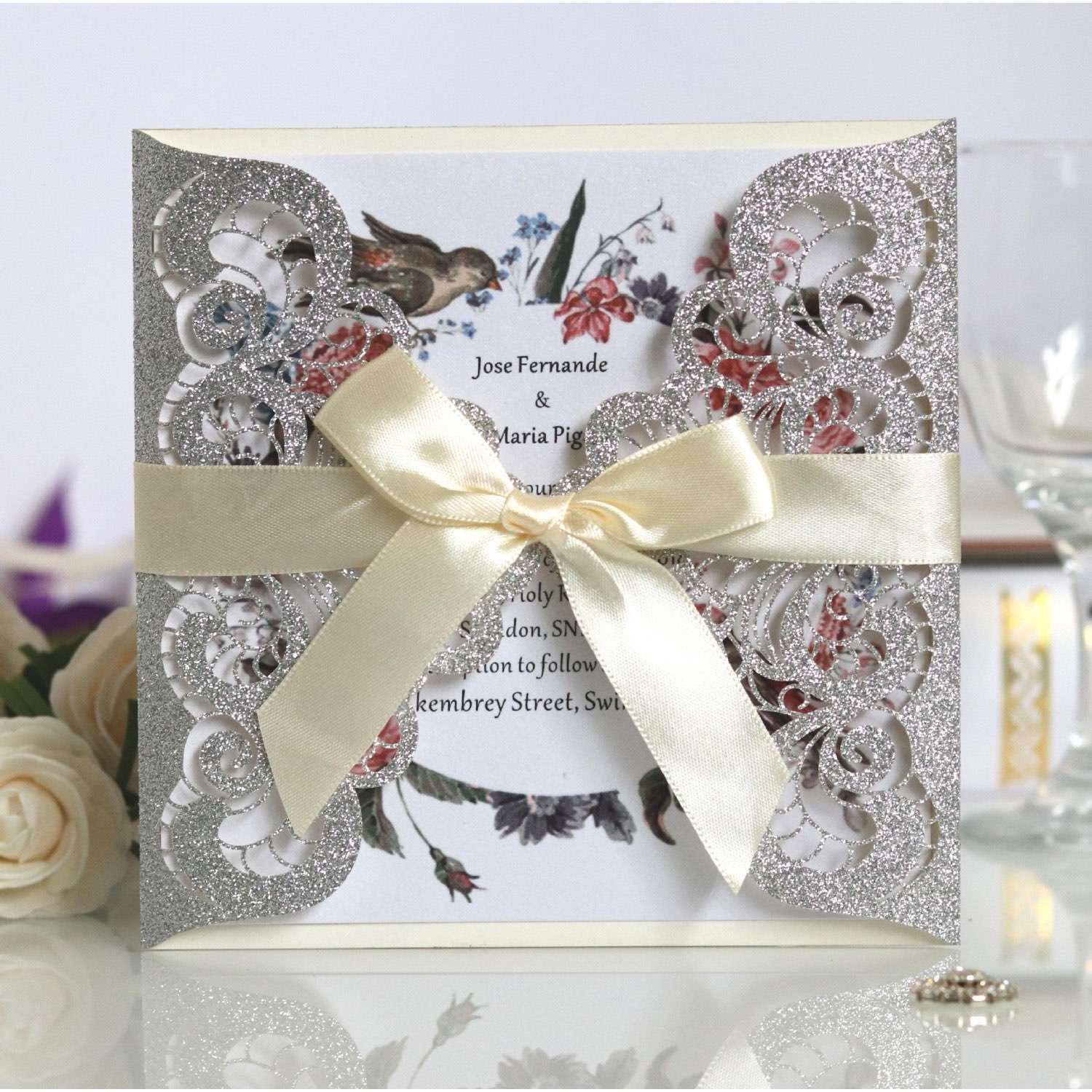Marriage Invitation Card Latest Invitation Wedding Invitation Square Glitter Card